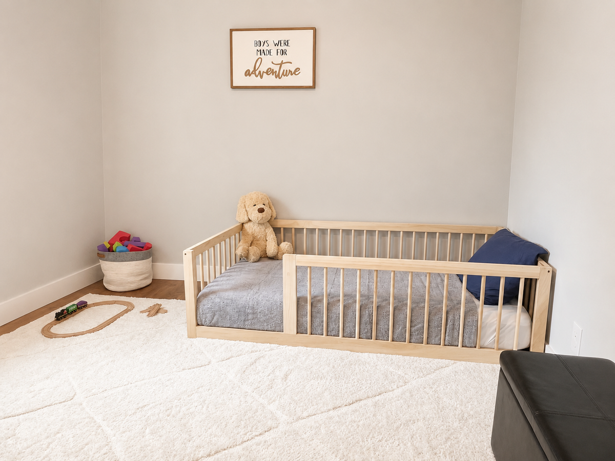 Natural hardwood floor bed