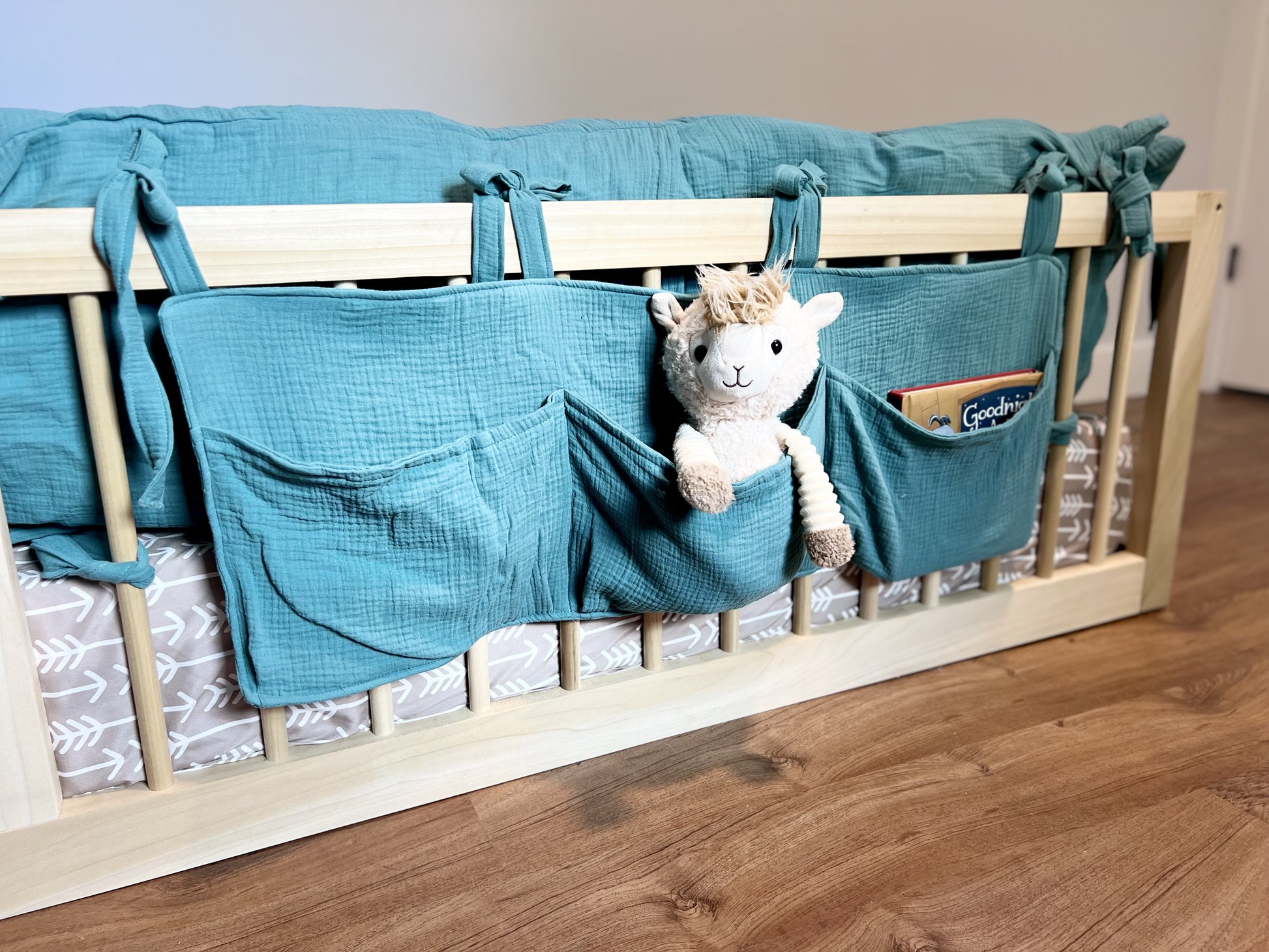 Soft cotton book organizer, book caddy.